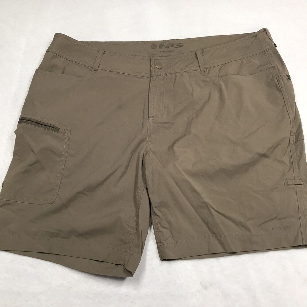 NRS Guide Shorts Men 38 Brown Performance Nylon Stretch Golf Hiking